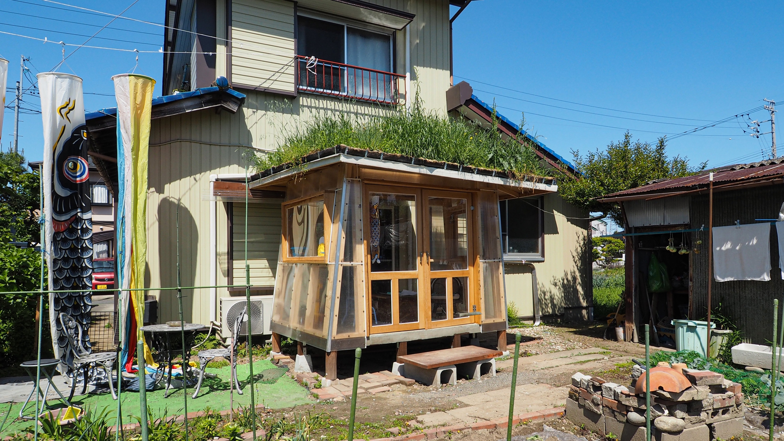 草屋根のサンルーム